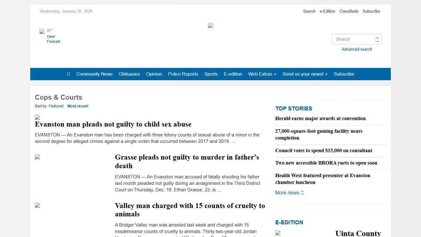 Cops & Courts - Uinta County Herald